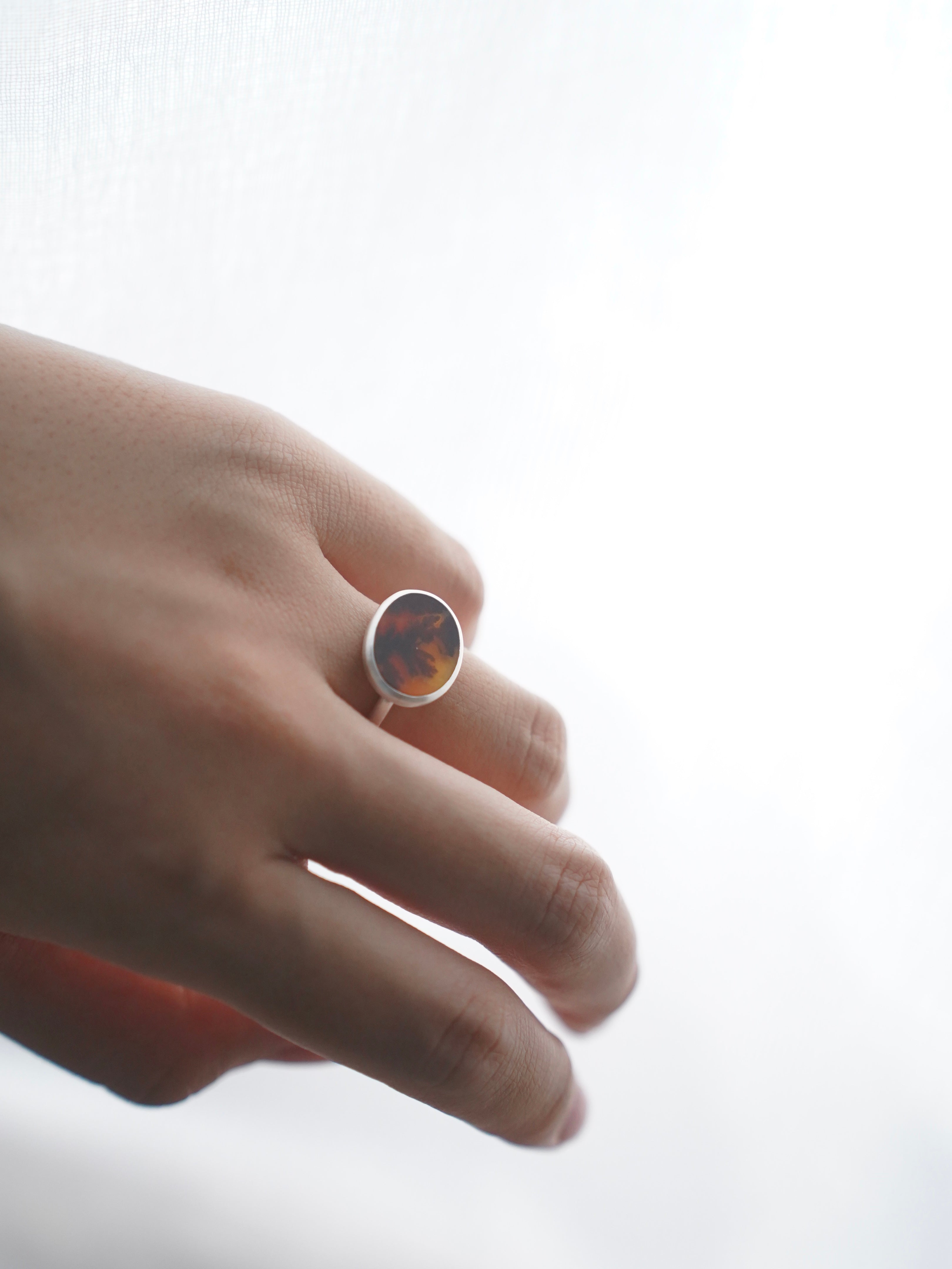 CHIZURU NAGAOKA / DendriticAgate Ring - small (054)