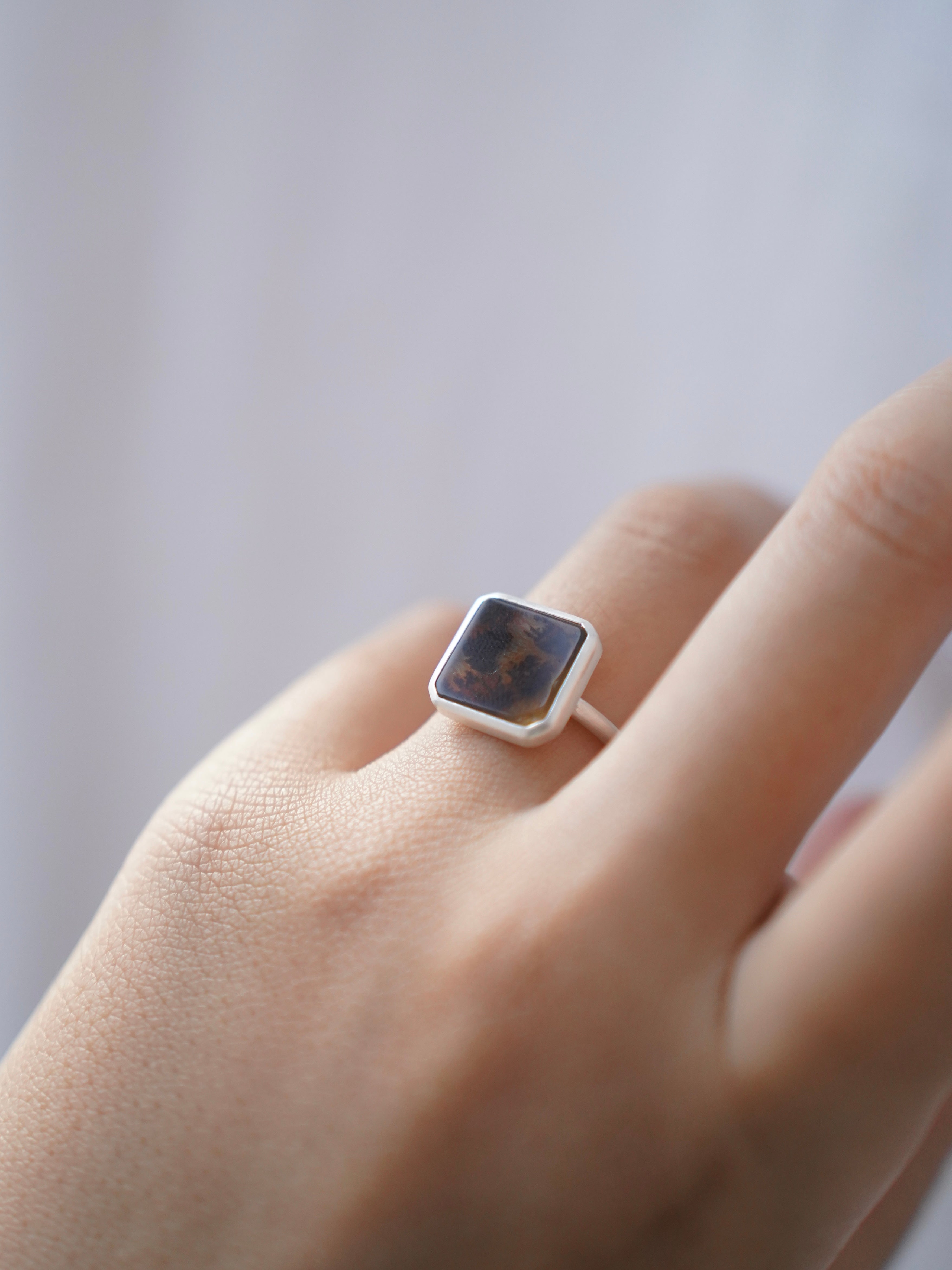 CHIZURU NAGAOKA / DendriticAgate Ring - small (048)