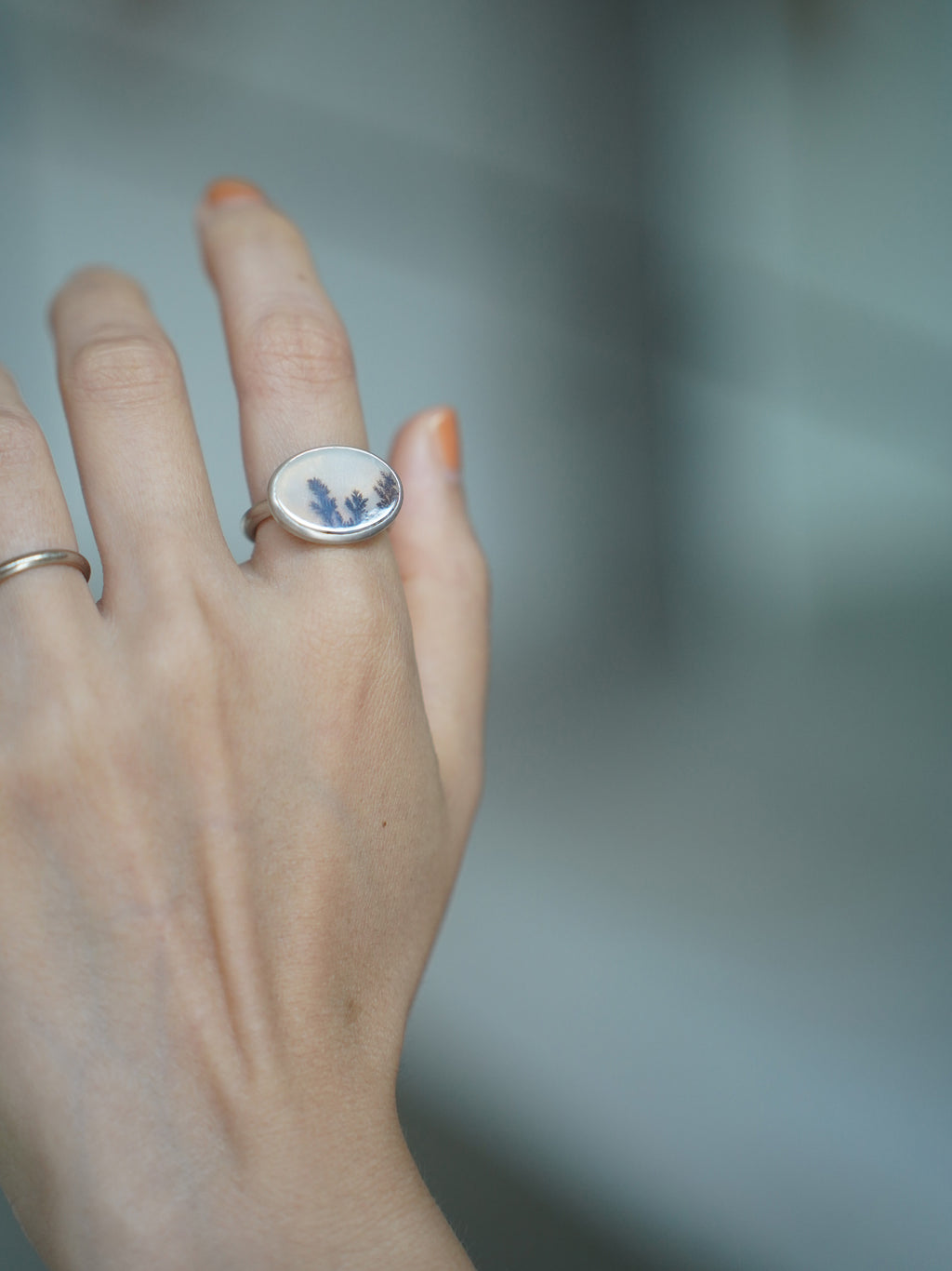 CHIZURU NAGAOKA / DendriticAgate Ring - large (033)