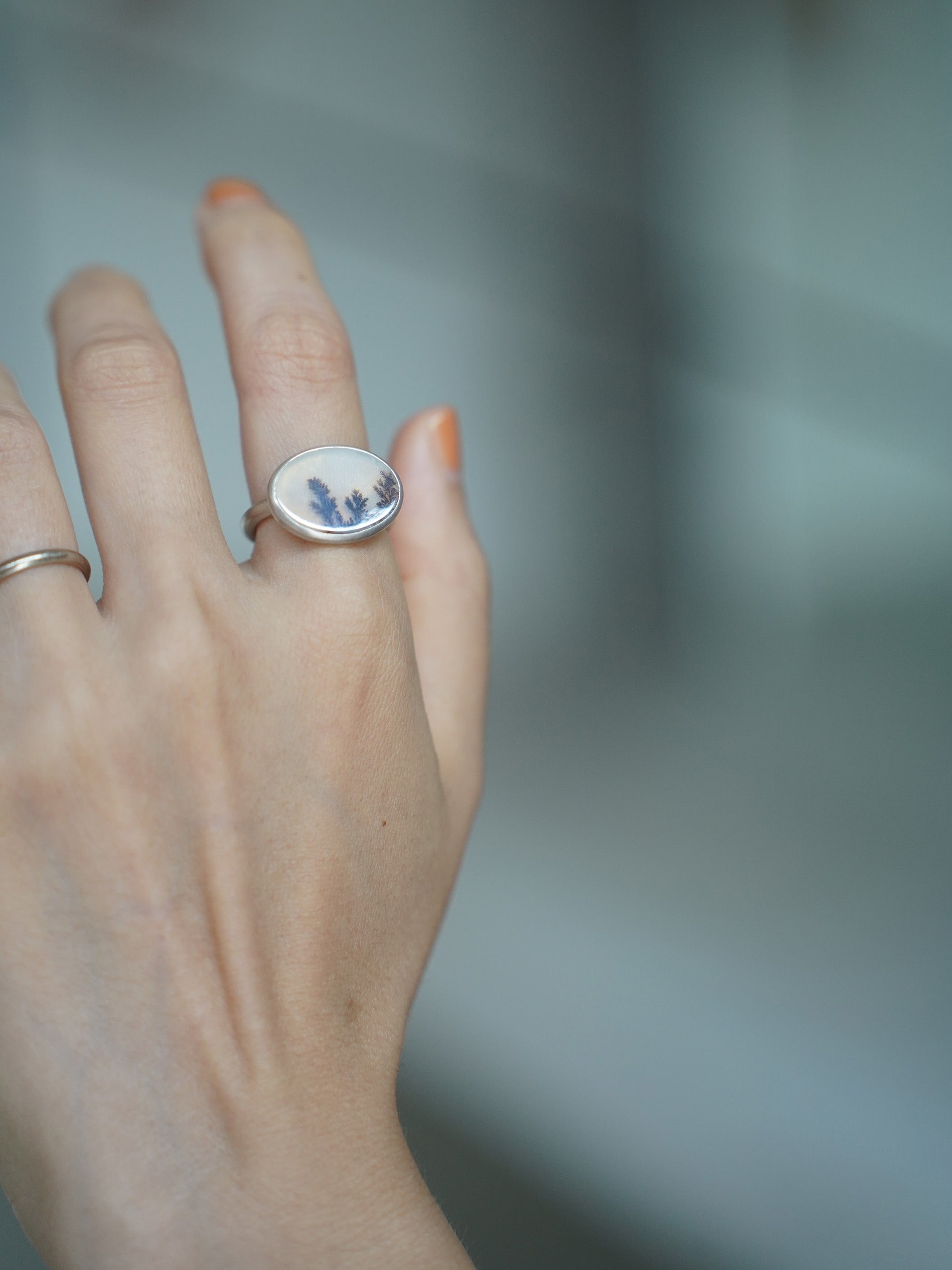 CHIZURU NAGAOKA / DendriticAgate Ring - large (033)
