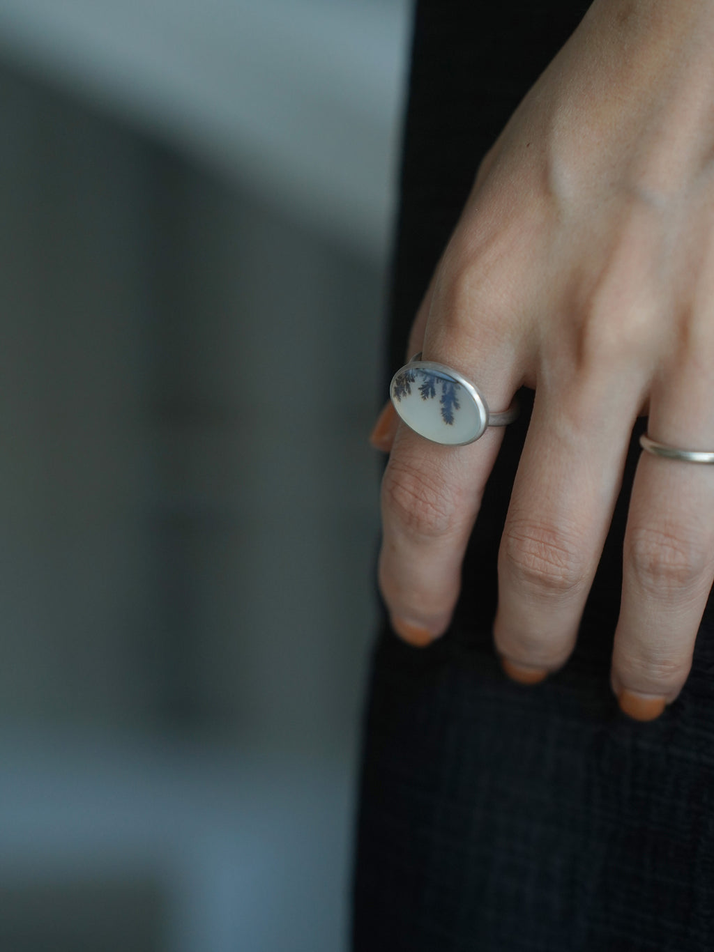 CHIZURU NAGAOKA / DendriticAgate Ring - large (033)